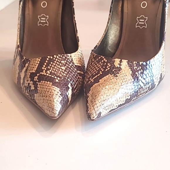 Aldo Stiletto Pumps Snake Skin Pointed Toe High Heel Animal Print Cocktail Party - Picture 8 of 17